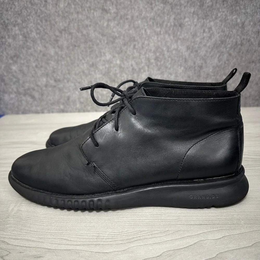 Cole Haan 2.Zerogrand Men's Size‎ 10.5 Chukka Boots Black Leather C26198